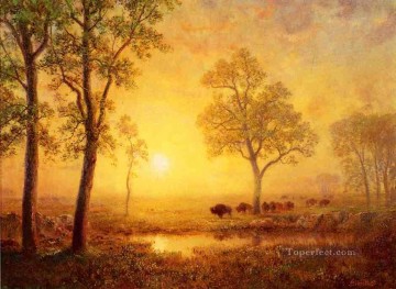山の夕日 アルバート・ビアシュタットの風景 Oil Paintings